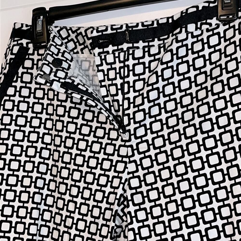 Talbots Black And White Geometric Patterned Crop … - image 4